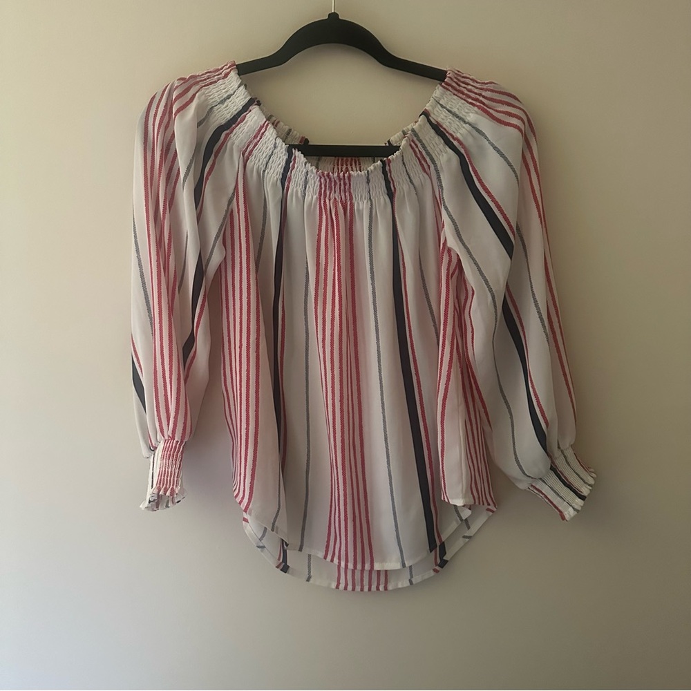 Striped Women's Top - Red and Blue